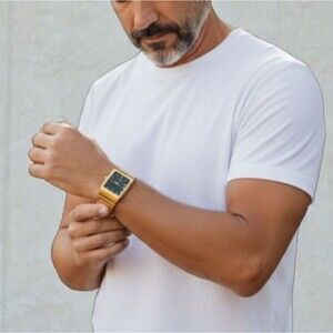 Vintage New In Box 1992 Elgin Men's Blue Gold Watch Silver Gold